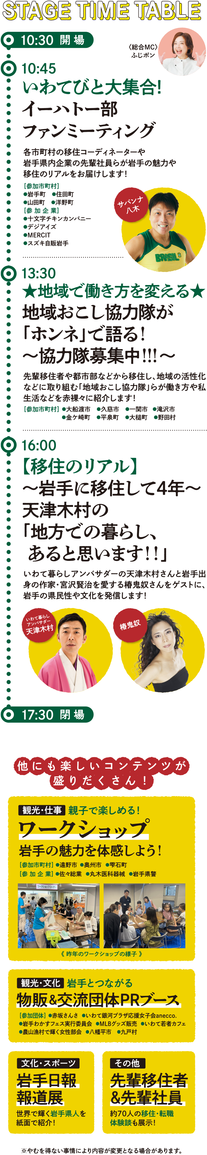 ステージタイムテーブル
